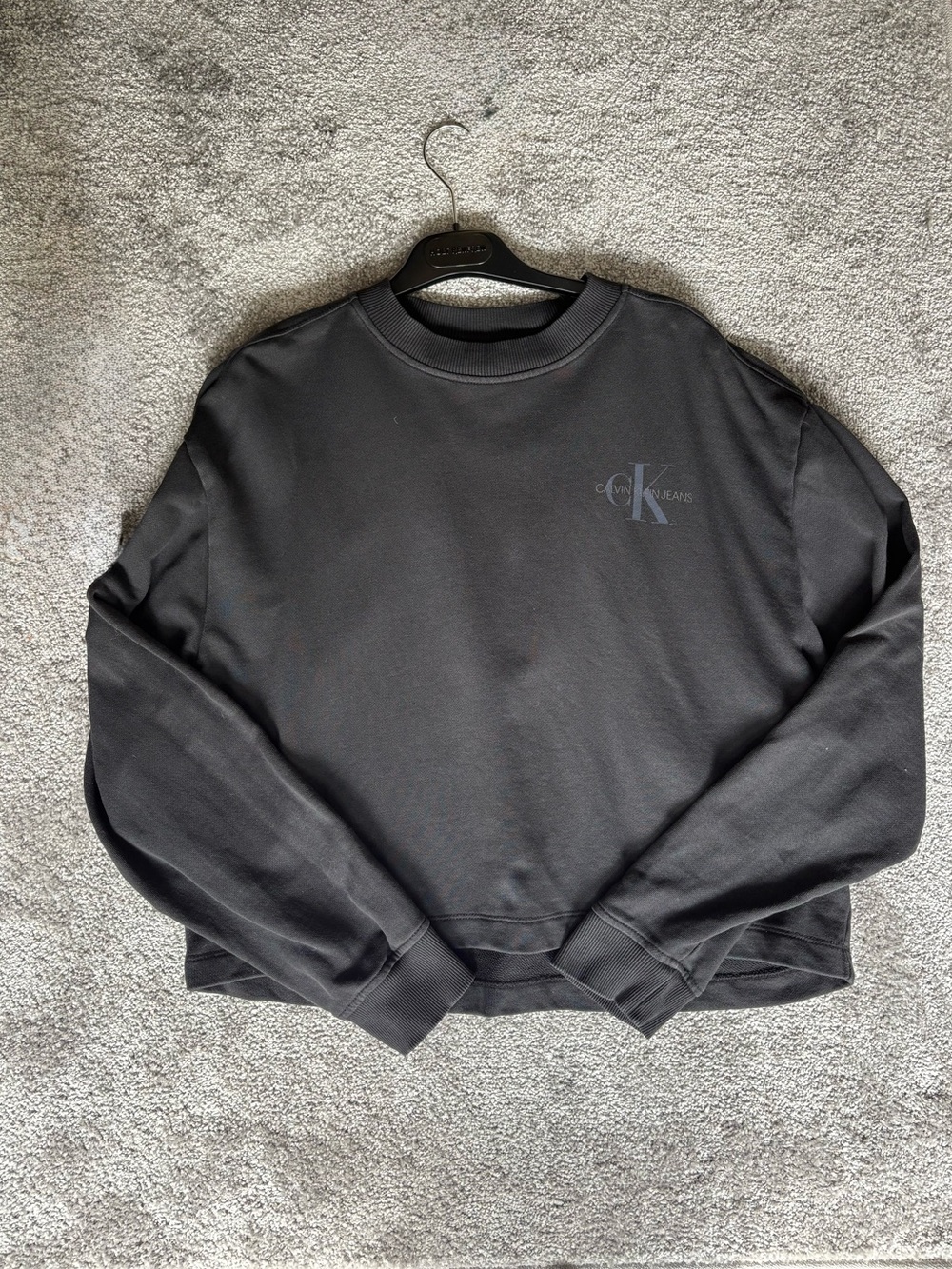 Calvin Klein Womens Black Crewneck Sweatshirt